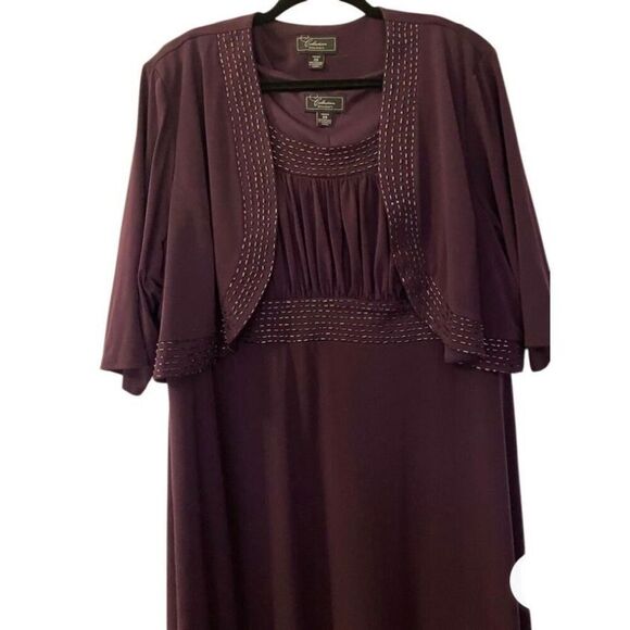 Dress barn NWT women’s plus size Beaded Sequin, purple dress with shell S/20 W - Picture 1 of 7
